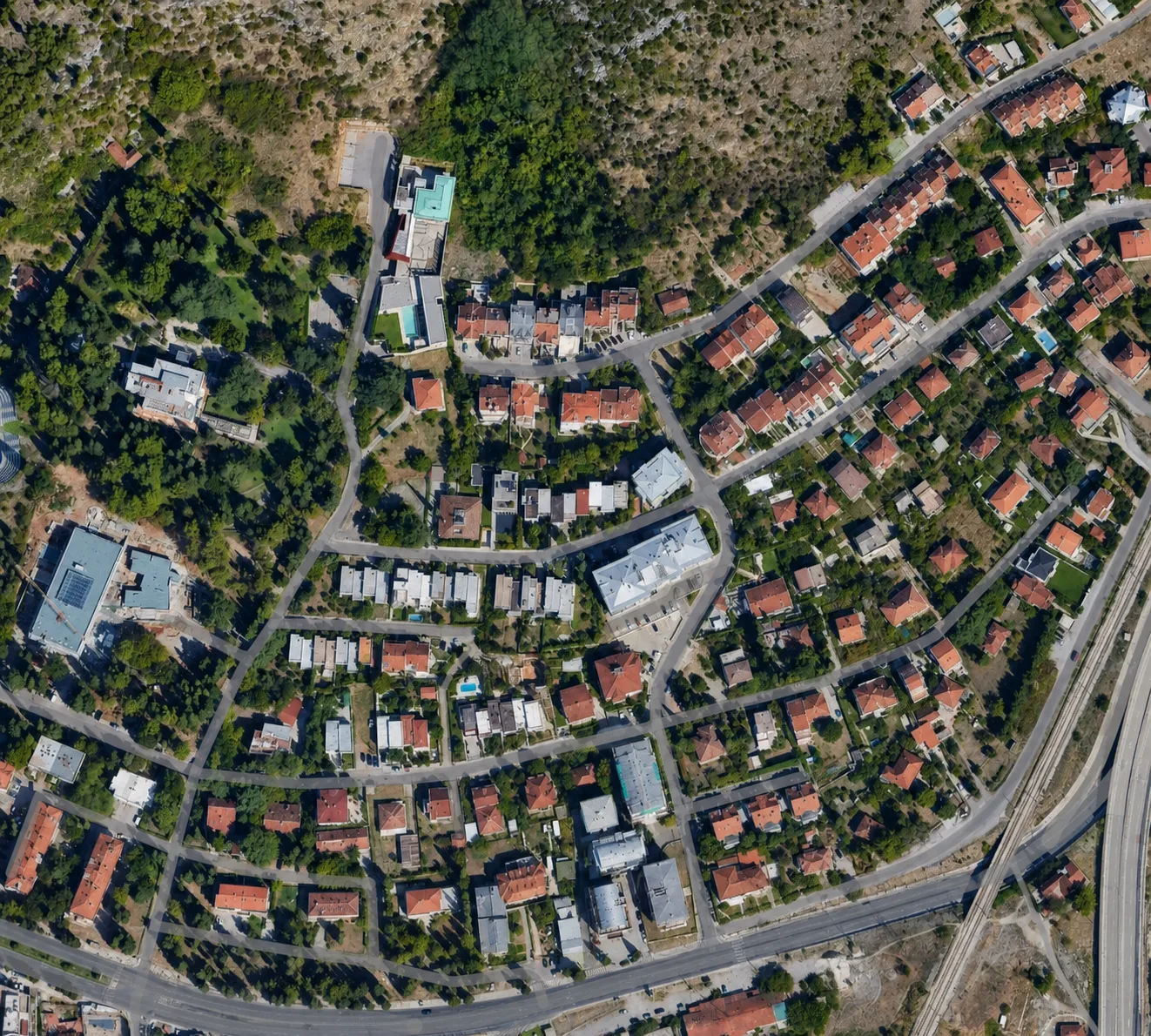 Map showing the CK Group residence and nearby embassies and landmarks in Gorica C, Podgorica